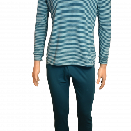 Heren pyjama-knoop&streep-grote maten-2delig-lange of korte mouw