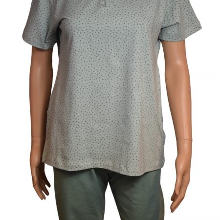 Dames-pyjama-grote-maten-mint&stip