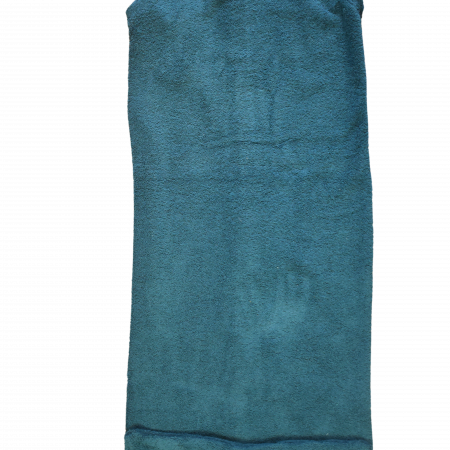 SALE! Slaapzak 152-158 - Petrol badstof- geen voering - Mouwloos - rits vanachter