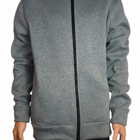 Cardigan entièrement zippé jusqu'à la taille 8 XL gris tricoté