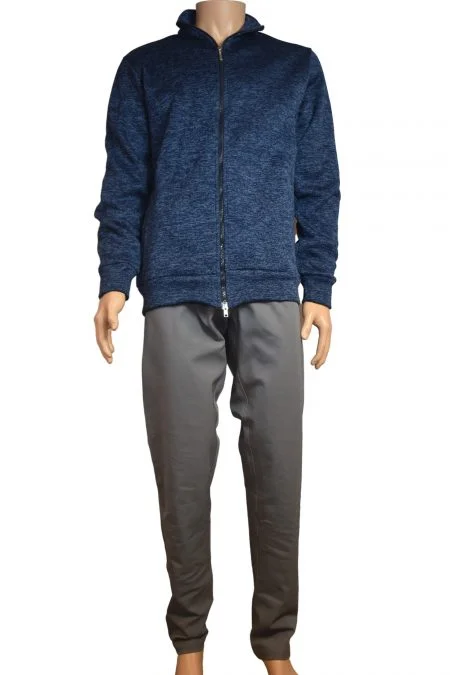 Vest volledige rits tot maat 8 XL blauw gebreide vest - Image 3
