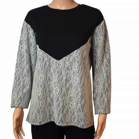Blouse-tuniek dames kant zwart-tot 5 XL