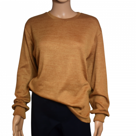 Trui ronde hals oker-tot maat 5XL