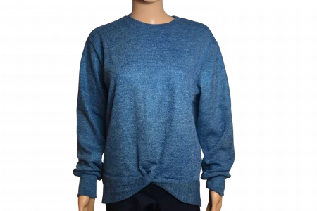 Trui ronde hals blauw glitter-tot maat 5XL