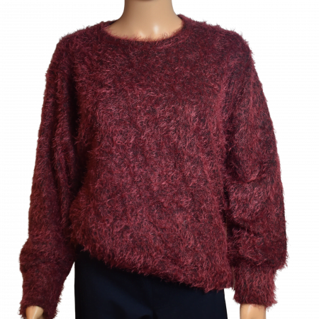 Super zachte trui bordeaux-tot maat 5XL