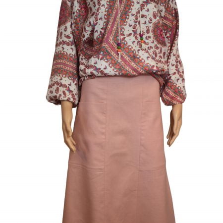 Rok dames lang met zakken - tot 5 XL roze