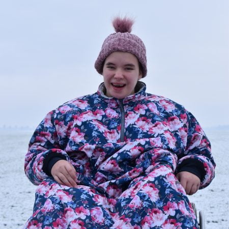 Rollstuhl Umhang große Größen bis 5xl Softshell Blume