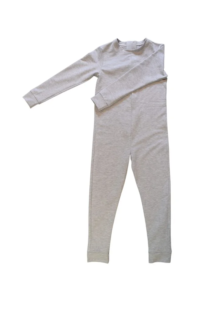 Pyjama-Anzug-Hansop-Soft Grey einfarbig