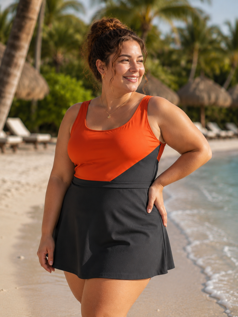 Plus size incontinentie zwemjurkje