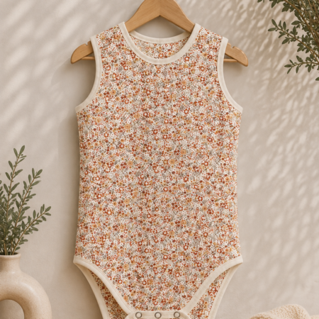 Aangepaste body met drukknopen in roest print