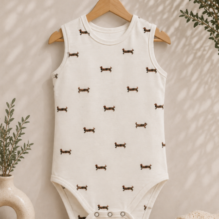 Romper grote maten met drukknopen en tekkelprint