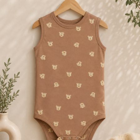 Body voor jongeren met drukknopen en tijgerprint