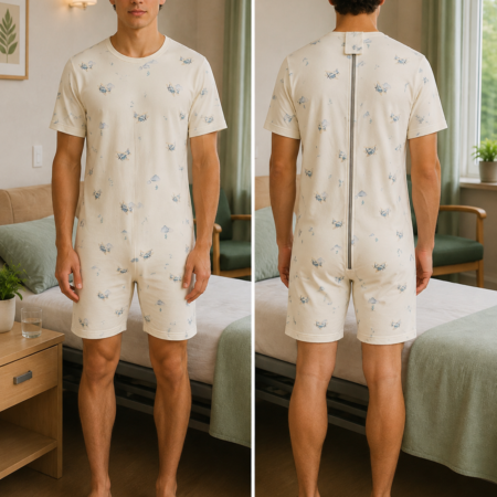 Hansop onderkleding met korte mouw en korte pijp in vliegtuigjes print