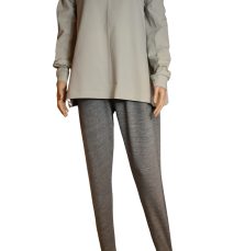 Pyjama/Onesie/hansop met voet - grote maten- Grijs in 1 stuk. Smeer en uitkleedgedrag. Incontinentie, aangepaste kleding, rits op de rug, Gozz4all