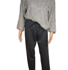 Stretch trousers woman -also large sizes Grey stripe