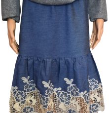 Rok dames lang jeans&kant - tot 5 XL