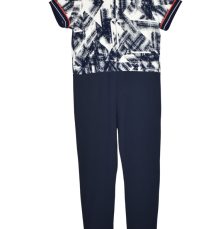 Jumpsuit abstract short sleeve