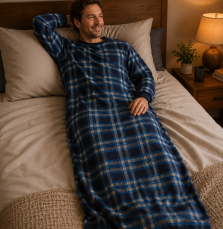 Slaapzak grote maten-Flanel- Slaapkleding volwassenen -rustige nachten-smeer en uitkleedgedrag- aangename en betere slaap-Gozz4all.com