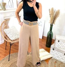 wide camel trousers